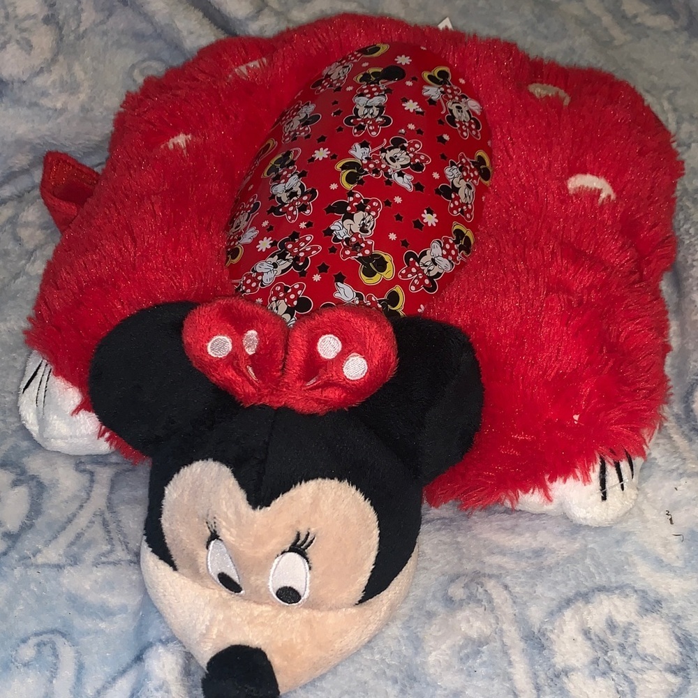 Disney Minnie Mouse Red and Black Plush Pillow